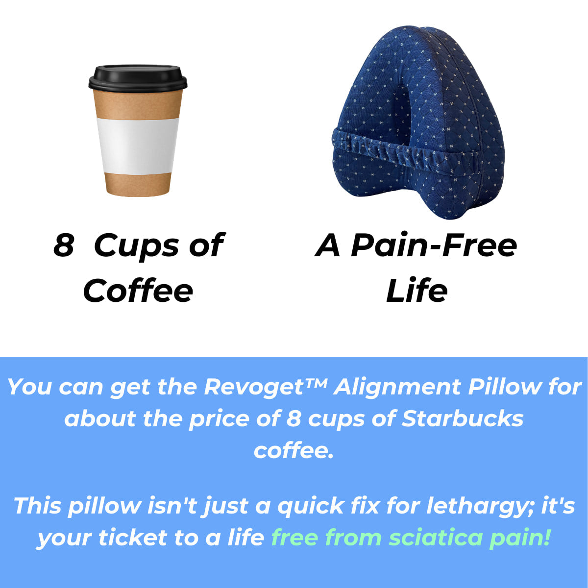 Contoured Memory Foam Knee Pillow